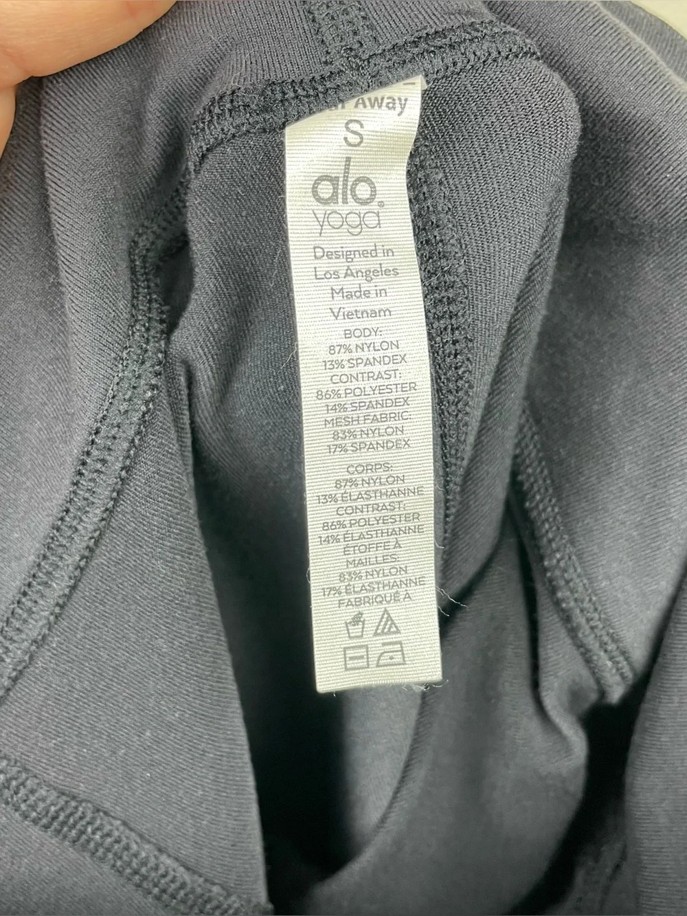 Alo Yoga Women's Small Black Moto Panel Leggings Mid Rise Athletic Casual Gym
